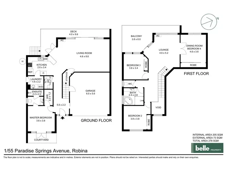 Floorplan of Homely townhouse listing, 1/55 Paradise Springs Avenue, Robina QLD 4226