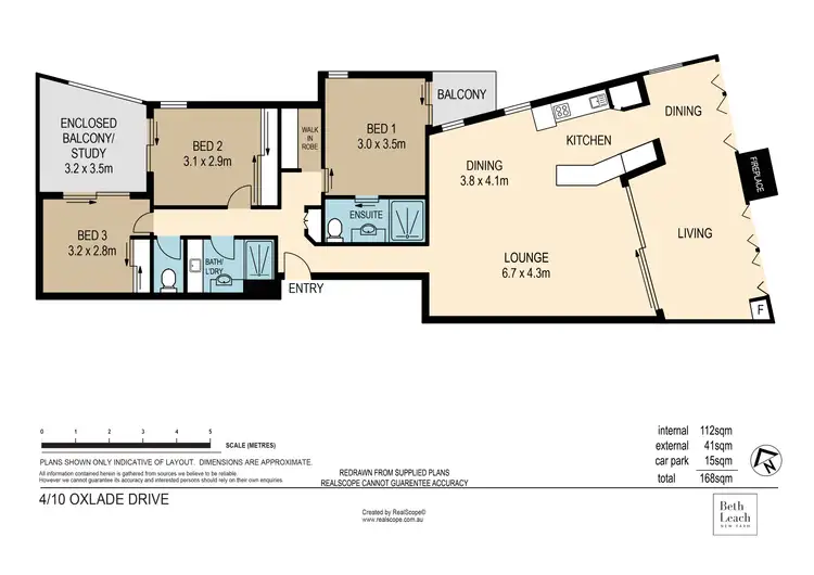 Floorplan of Homely apartment listing, 4/10 Oxlade Drive, New Farm QLD 4005