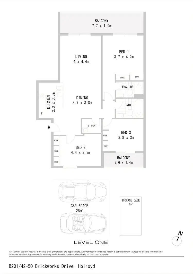 Floorplan of Homely apartment listing, B201/42-50 Brickworks Drive, Holroyd NSW 2142