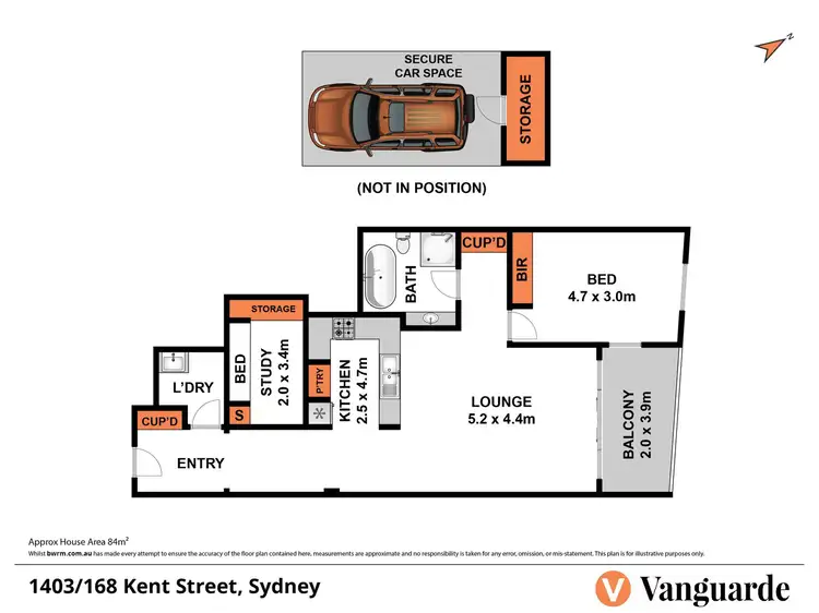 Floorplan of Homely apartment listing, 1403/168 Kent Street, Sydney NSW 2000