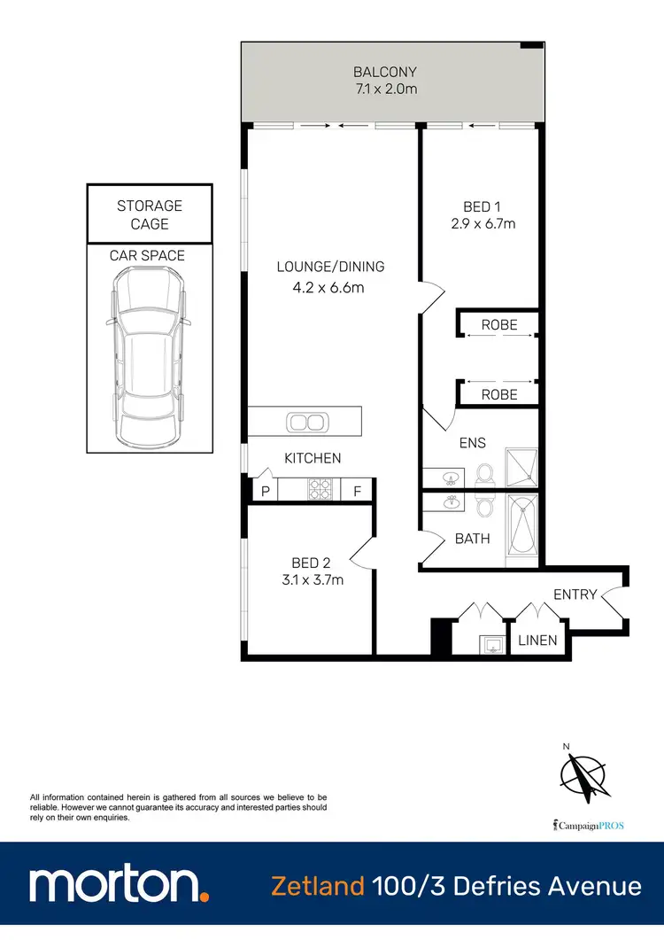 Floorplan of Homely apartment listing, 100/3 Defries Avenue, Zetland NSW 2017