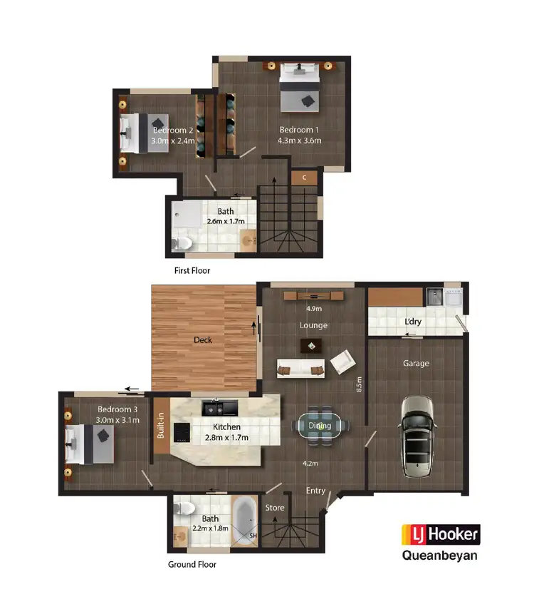 Floorplan of Homely townhouse listing, 2/31 Ross Road, Queanbeyan NSW 2620
