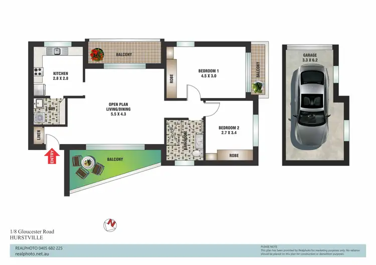 Floorplan of Homely apartment listing, 1/8-12 Gloucester Road, Hurstville NSW 2220