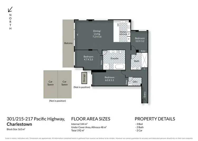 Floorplan of Homely apartment listing, 301/215-217 Pacific Highway, Charlestown NSW 2290