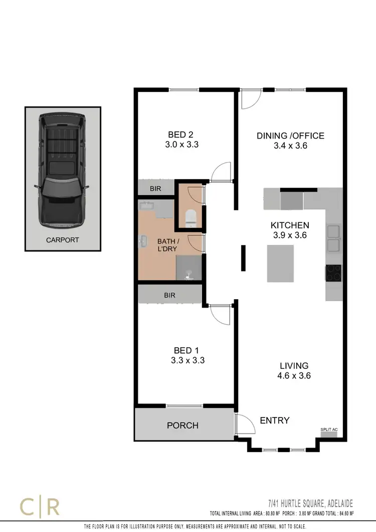 Floorplan of Homely block of units listing, 7/41 Hurtle Square, Adelaide SA 5000