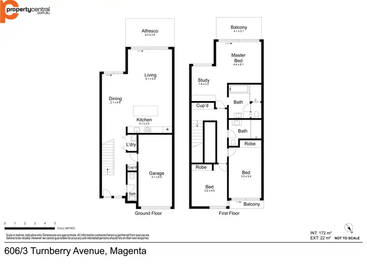 Floorplan of Homely townhouse listing, 606 Turnberry Avenue, Magenta NSW 2261