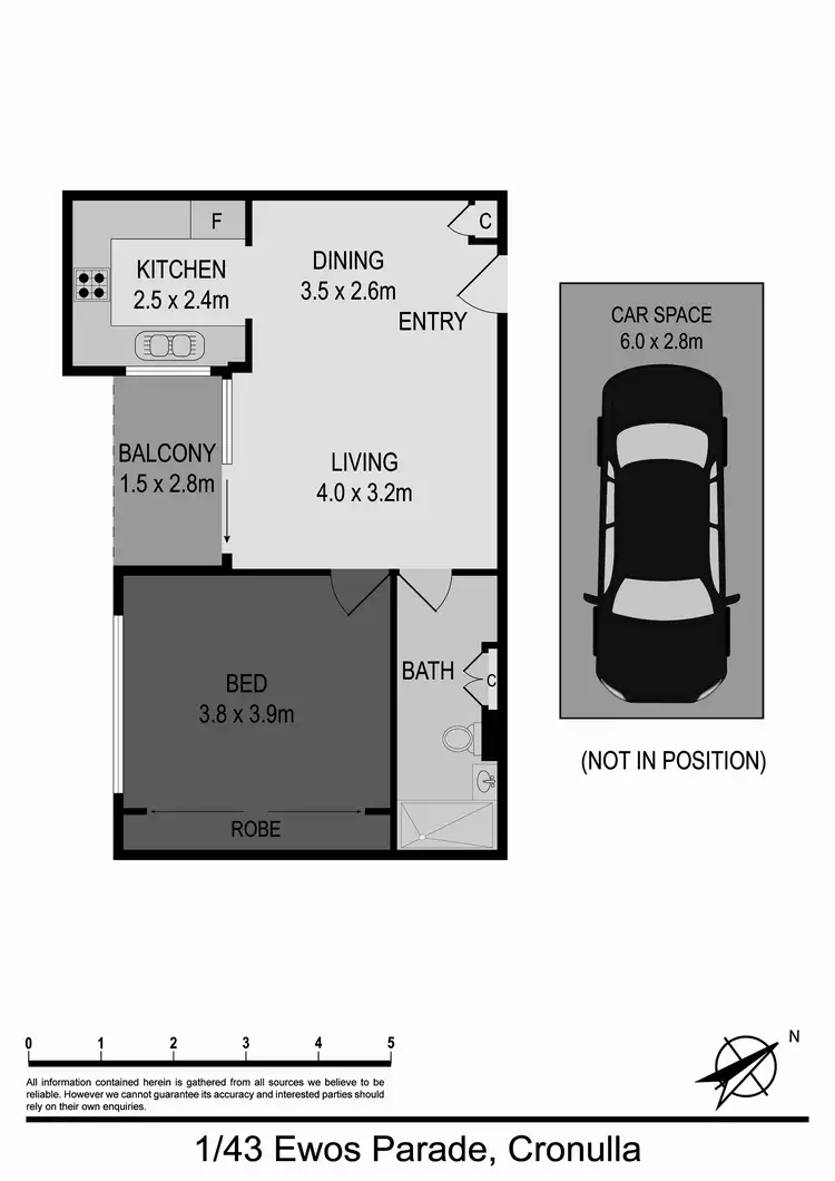 Floorplan of Homely apartment listing, 1/43 Ewos Parade, Cronulla NSW 2230