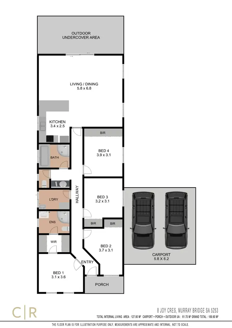 Floorplan of Homely house listing, 8 Joy Crescent, Murray Bridge SA 5253