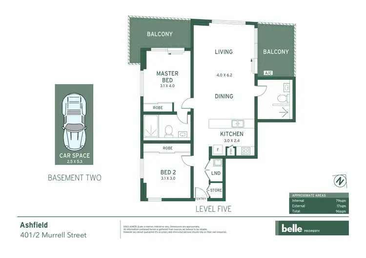 Floorplan of Homely apartment listing, 304/2 Murrell Street, Ashfield NSW 2131