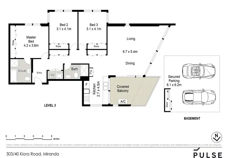 Floorplan of Homely apartment listing, 303/40 Kiora Road, Miranda NSW 2228