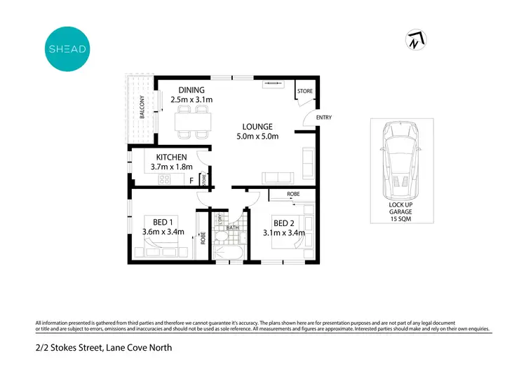 Floorplan of Homely apartment listing, 2/2 Stokes Street, Lane Cove NSW 2066