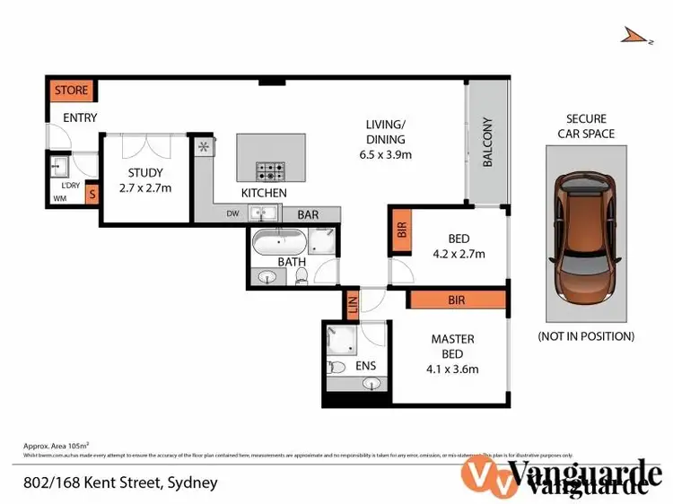 Floorplan of Homely apartment listing, 802/168 Kent Street, Sydney NSW 2000