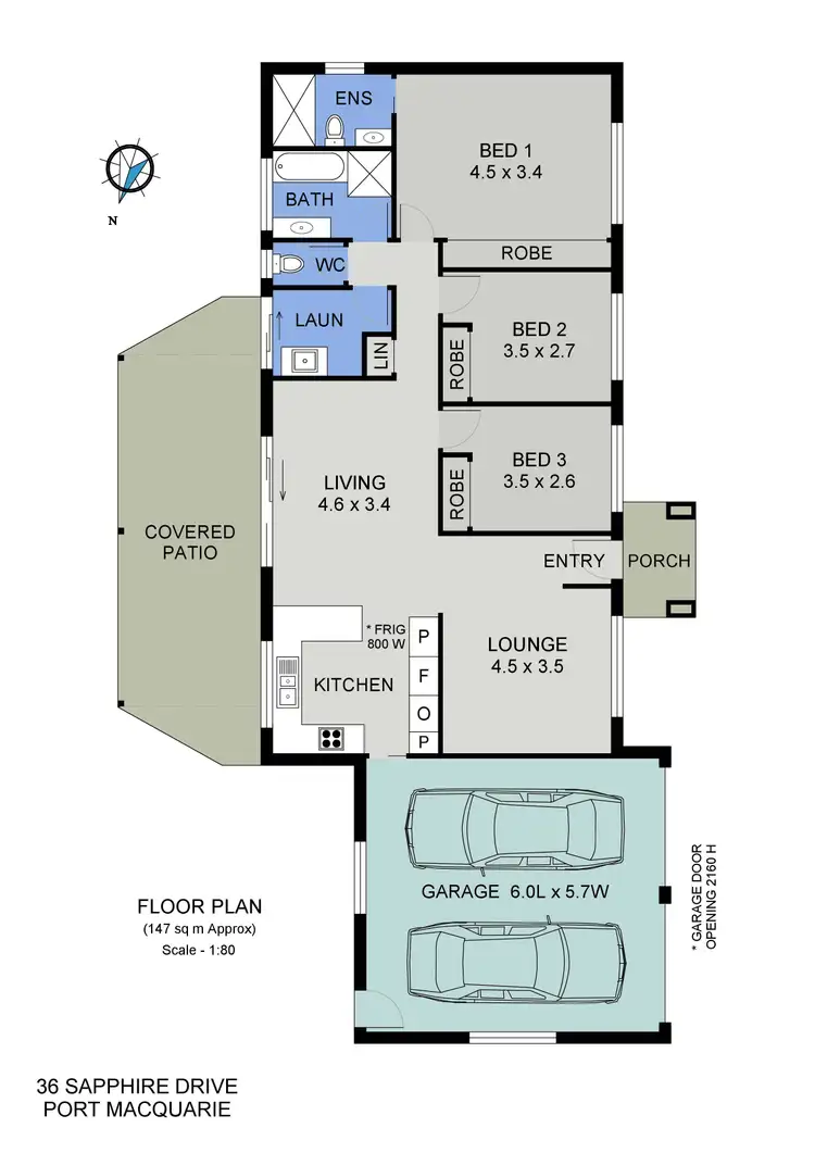 Floorplan of Homely house listing, 36 Sapphire Drive, Port Macquarie NSW 2444