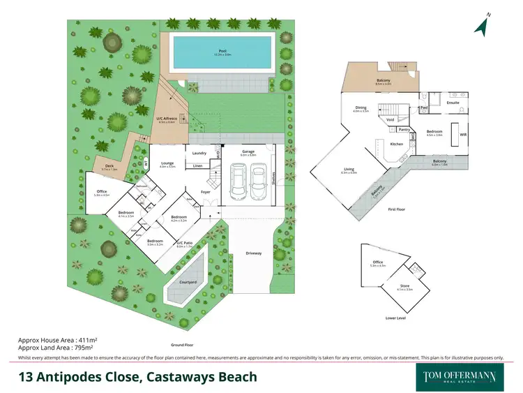 Floorplan of Homely house listing, 13 Antipodes Close, Castaways Beach QLD 4567