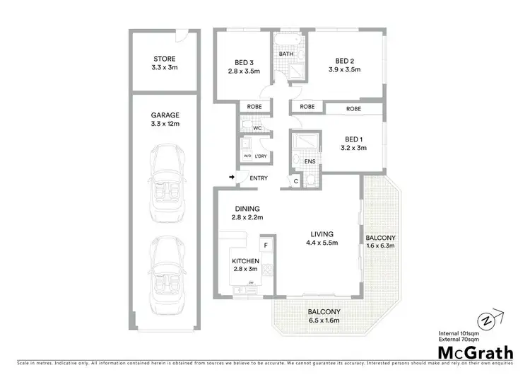 Floorplan of Homely apartment listing, 2/68 Cedar Crescent, East Ballina NSW 2478