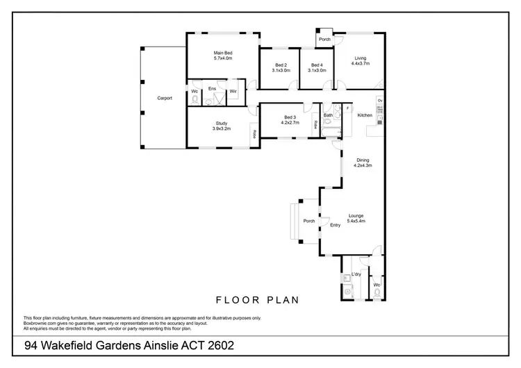 Floorplan of Homely semi-detached listing, 94 Wakefield Gardens, Ainslie ACT 2602