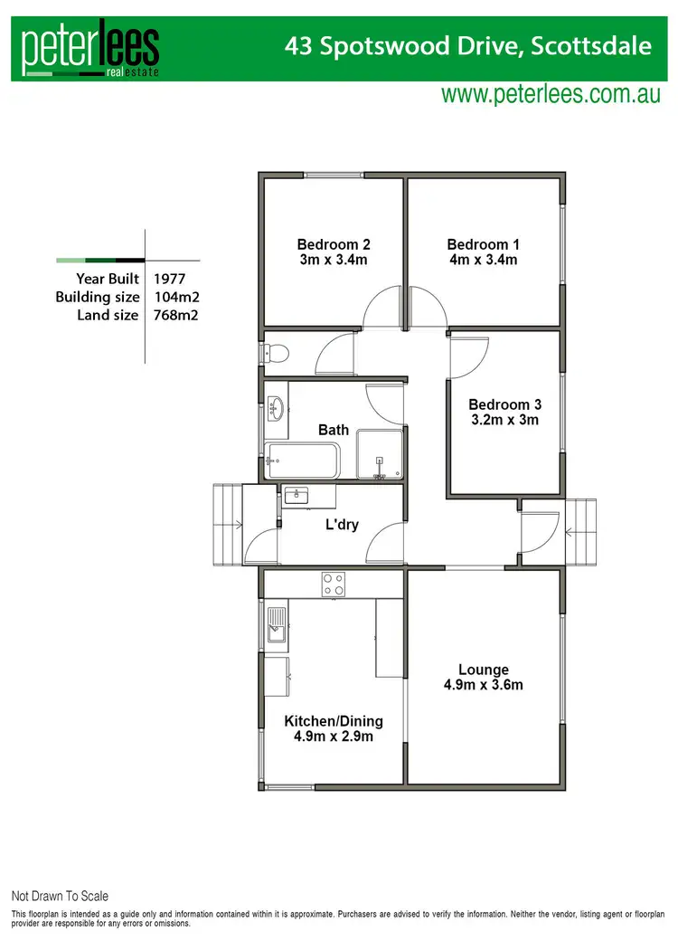 Floorplan of Homely house listing, 43 Spotswood Drive, Scottsdale TAS 7260