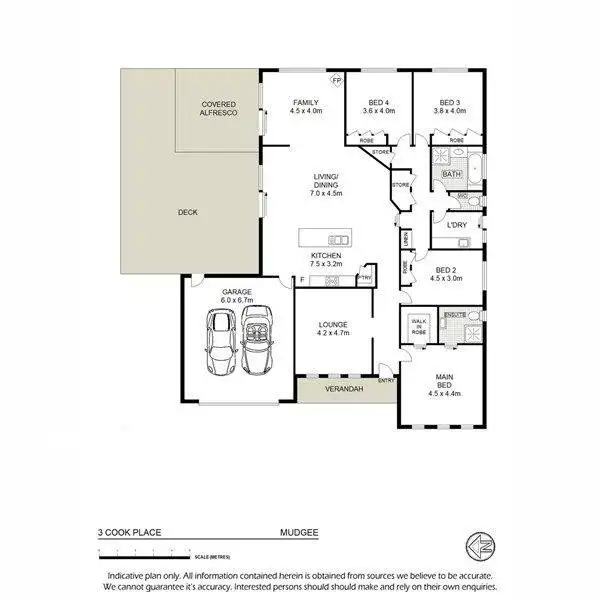 Floorplan of Homely house listing, 3 Cook Place, Mudgee NSW 2850