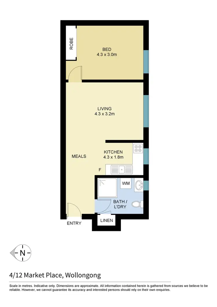 Floorplan of Homely apartment listing, 4/12 Market Place, Wollongong NSW 2500
