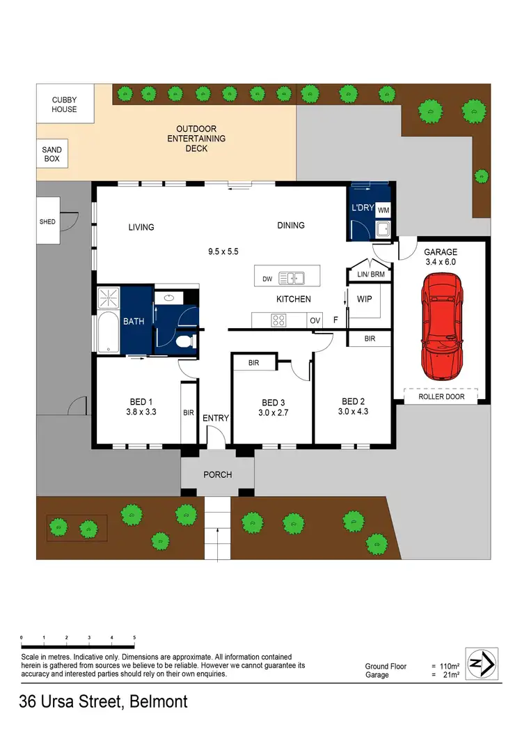 Floorplan of Homely house listing, 36 Ursa Street, Belmont VIC 3216