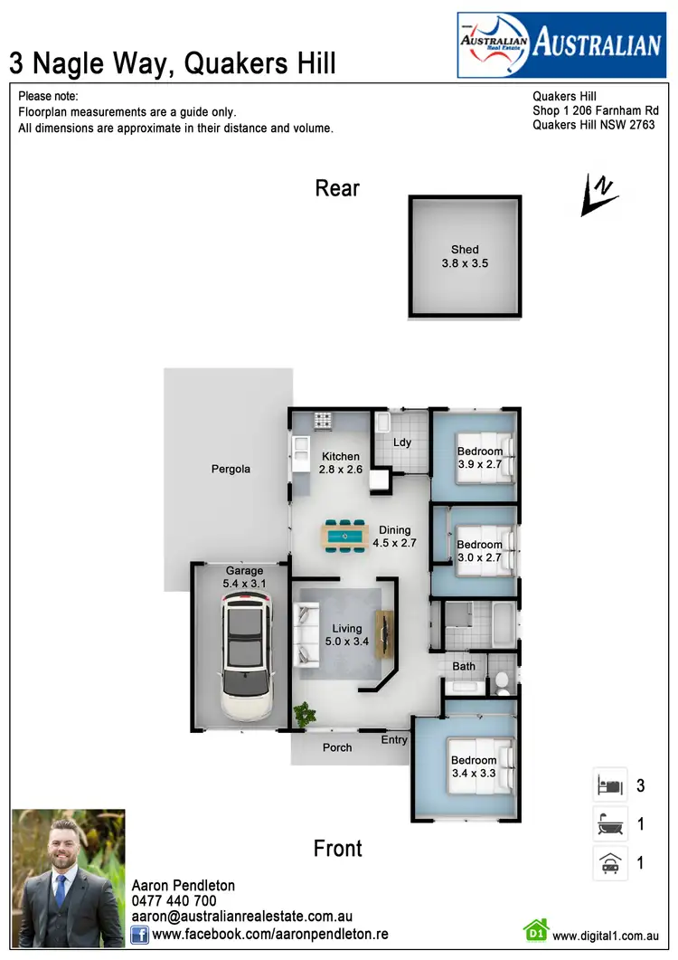 Floorplan of Homely house listing, 3 Nagle Way, Quakers Hill NSW 2763