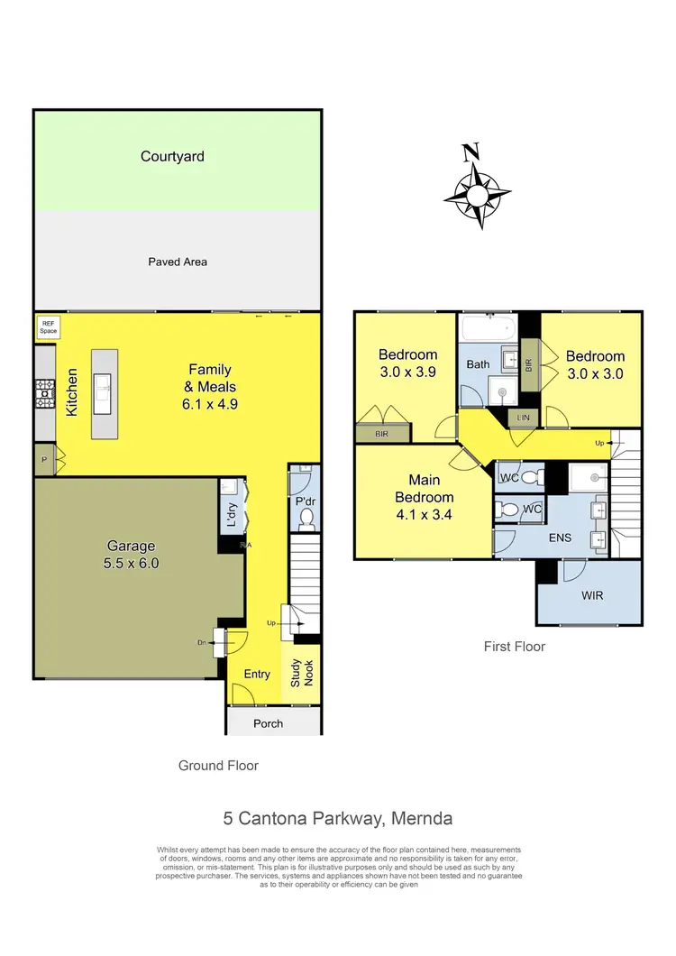 Floorplan of Homely townhouse listing, 5 Cantona Parkway, Mernda VIC 3754