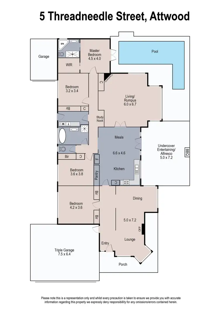 Floorplan of Homely house listing, 5 Threadneedle Street, Attwood VIC 3049