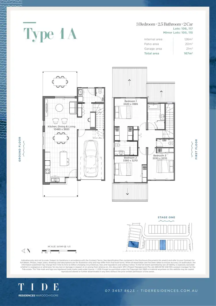 Floorplan of Homely townhouse listing, 105 Paradise Circuit, Maroochydore QLD 4558