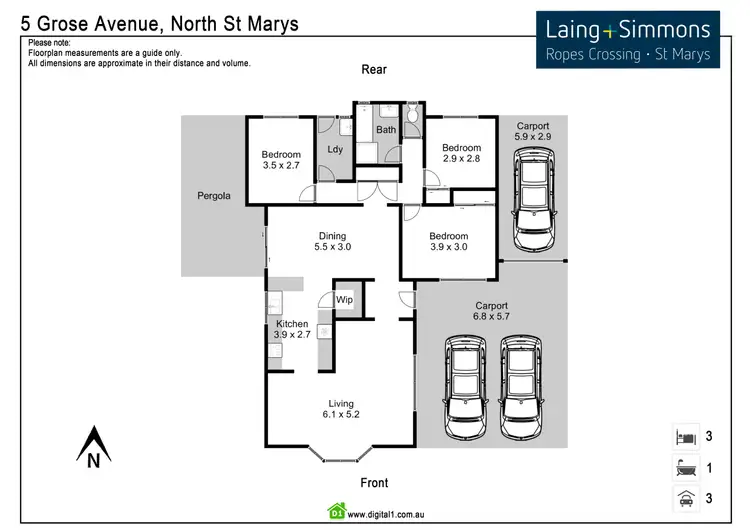 Floorplan of Homely house listing, 5 Grose Avenue, North St Marys NSW 2760