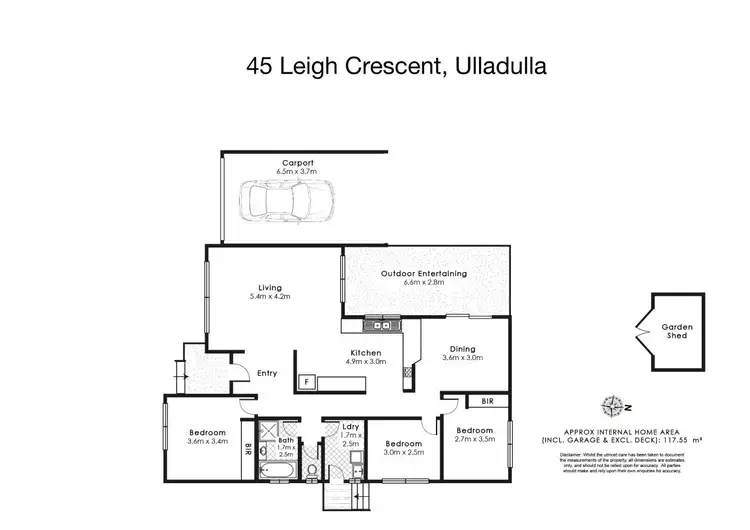 Floorplan of Homely house listing, 45 Leigh Crescent, Ulladulla NSW 2539