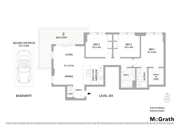 Floorplan of Homely apartment listing, 601/226 Gertrude Street, North Gosford NSW 2250