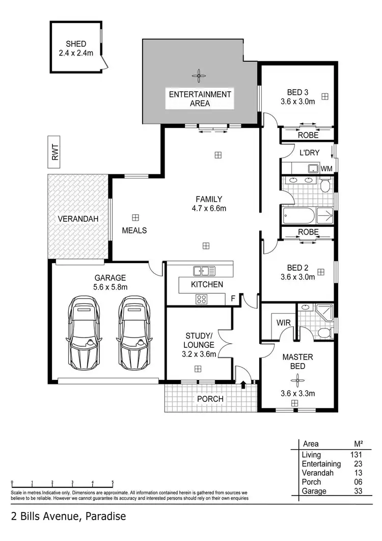 Floorplan of Homely house listing, 2 Bills Avenue, Paradise SA 5075