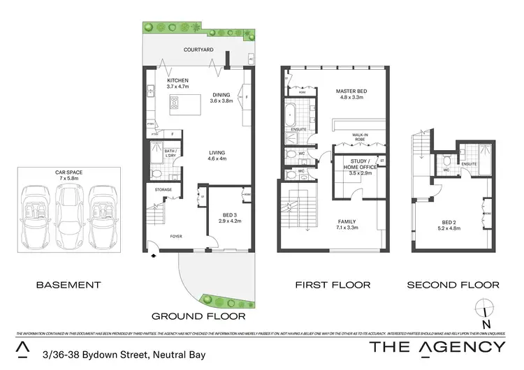 Floorplan of Homely townhouse listing, 3/36-38 Bydown Street, Neutral Bay NSW 2089