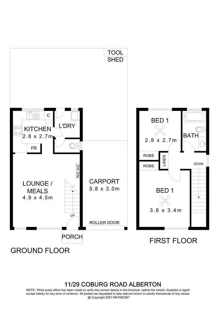Floorplan of Homely terrace listing, 11/29 Coburg Road, Alberton SA 5014