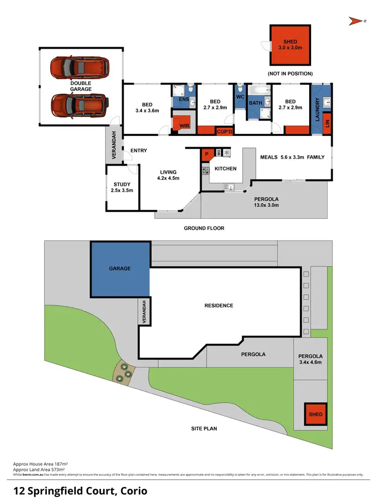 Floorplan of Homely house listing, 12 Springfield Court, Corio VIC 3214
