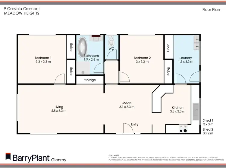 Floorplan of Homely house listing, 9 Cassinia Crescent, Meadow Heights VIC 3048