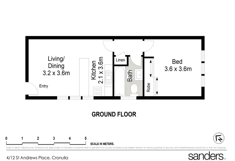 Floorplan of Homely unit listing, 4/12 St Andrews Place, Cronulla NSW 2230