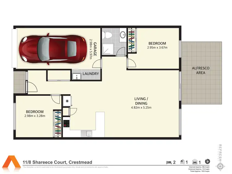 Floorplan of Homely unit listing, 11/8 Shareece Court, Crestmead QLD 4132