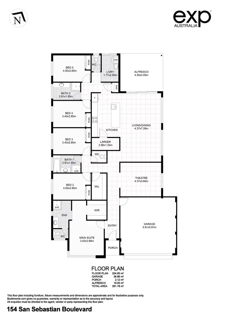 Floorplan of Homely house listing, 154 San Sebastian Boulevard, Port Kennedy WA 6172