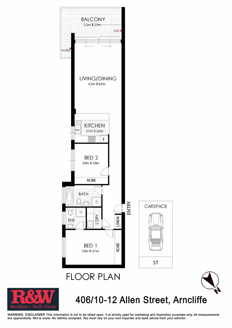 Floorplan of Homely apartment listing, 406/10-12 Allen Street, Wolli Creek NSW 2205