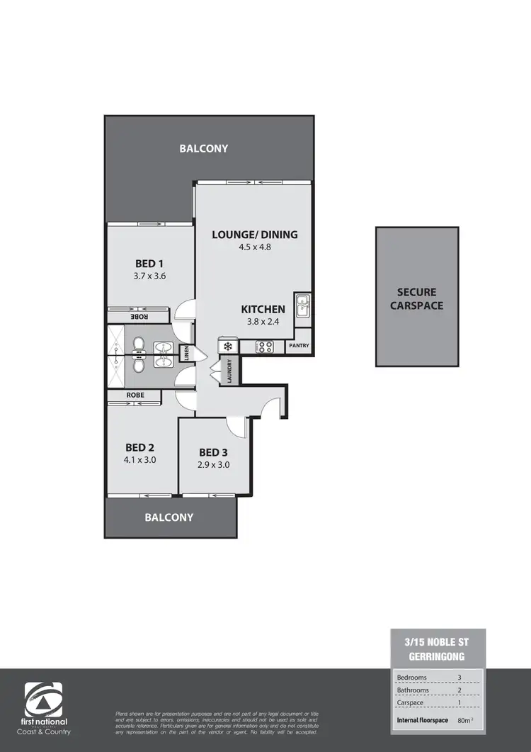 Floorplan of Homely apartment listing, 3/15 Noble Street, Gerringong NSW 2534