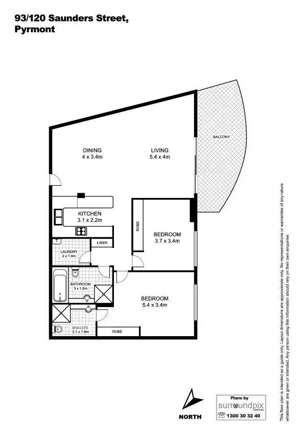 Floorplan of Homely apartment listing, 93/120 Saunders Street, Pyrmont NSW 2009