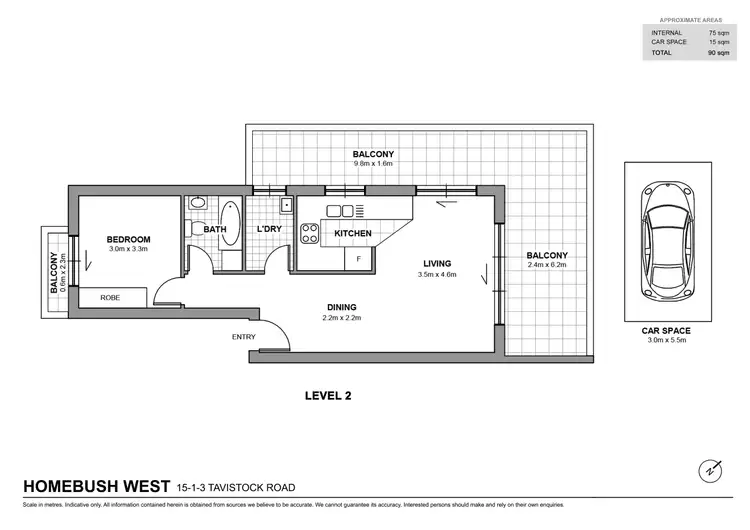 Floorplan of Homely apartment listing, 15/1-3 Tavistock Road, Homebush West NSW 2140