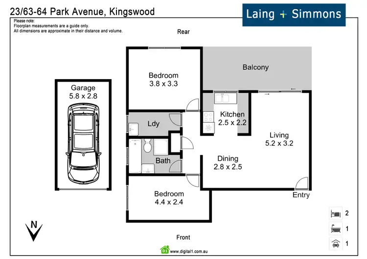 Floorplan of Homely unit listing, 23/63-64 Park Avenue, Kingswood NSW 2747