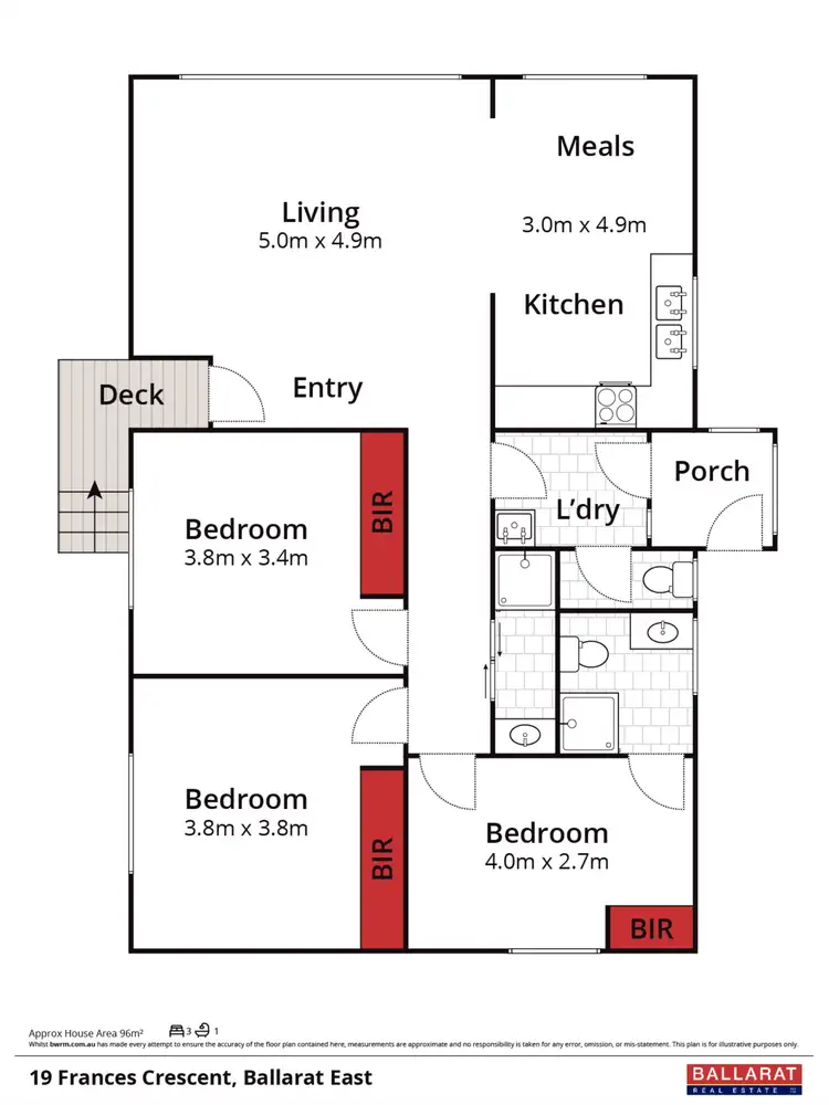 Floorplan of Homely house listing, 19 Frances Crescent, Ballarat East VIC 3350