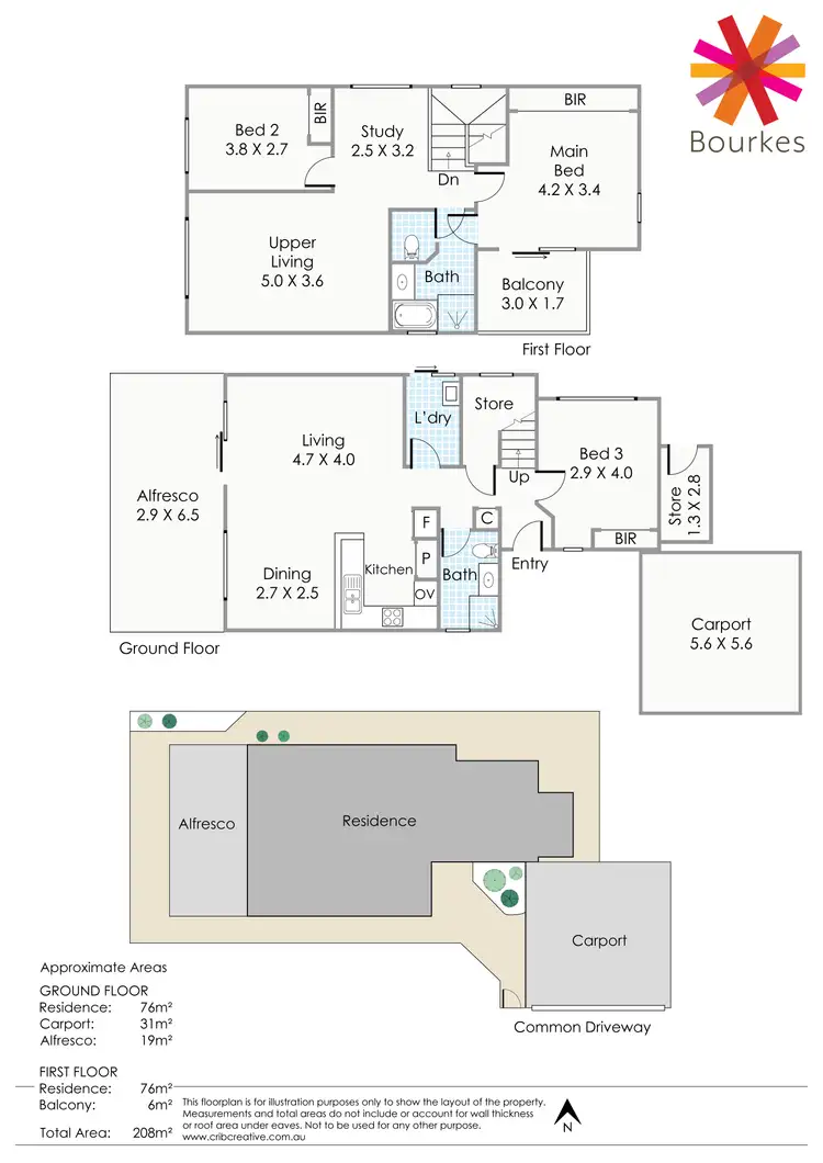 Floorplan of Homely townhouse listing, 3/125 Robert Street, Como WA 6152