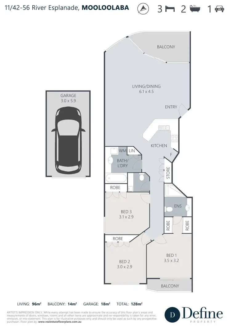 Floorplan of Homely unit listing, 11/42-56 River Esplanade, Mooloolaba QLD 4557