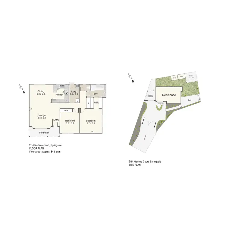 Floorplan of Homely unit listing, 2/14 Marlene Court, Springvale VIC 3171