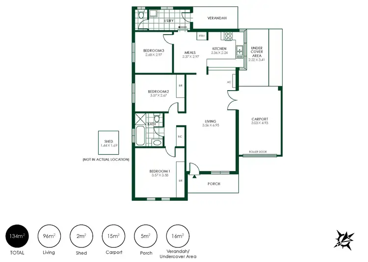 Floorplan of Homely unit listing, 1/2 John Street, Woodside SA 5244