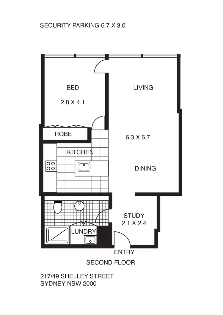 Floorplan of Homely apartment listing, 217/45-49 Shelley Street, Sydney NSW 2000
